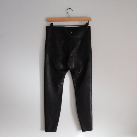 Knix Papaya Black Sz M Faux Leather Sculpting Shapewear High Rise Leggings - Picture 3 of 10